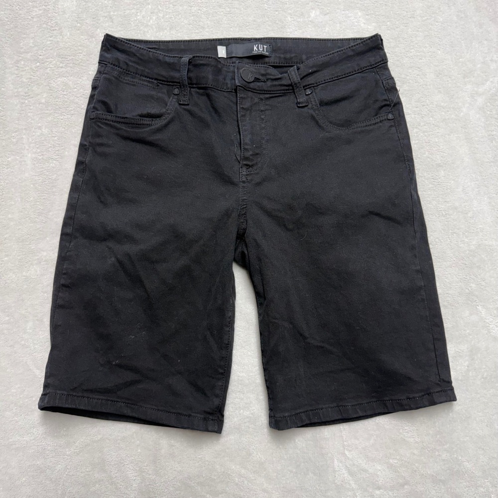 Kut from the Kloth Black Denim Bermuda Shorts Women's Size 2 Stretch Knee Length